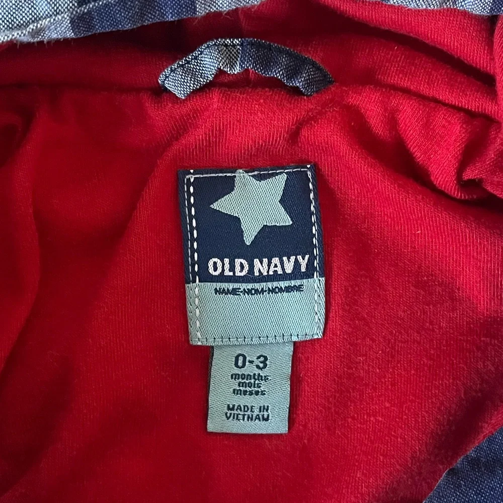 Old Navy Vintage Baby Blue Striped Jacket